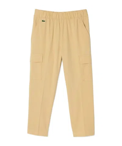 Lacoste Kids' Simple Naturalstyle Trousers In Yellow