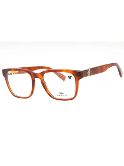 Lacoste Sleek Rectangular Eyeglasses 53mm Size In Brown