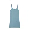 Lacoste Sleeveless Cable Knit Mini Dress In Blue