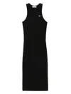 Lacoste Sleeveless Organic Cotton Midi Dress In Black