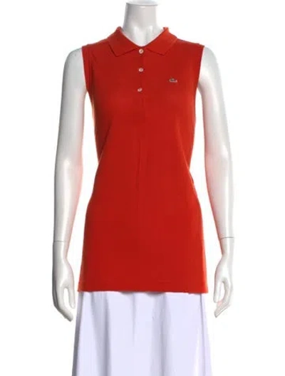 Pre-owned Lacoste Sleeveless Polo In Orange