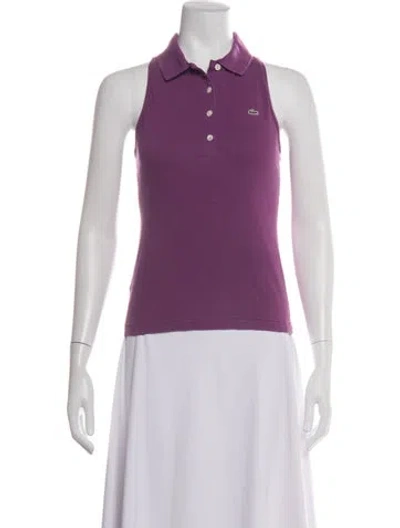 Pre-owned Lacoste Sleeveless Polo In Purple
