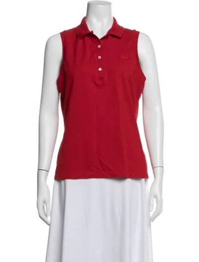 Pre-owned Lacoste Sleeveless Polo In Red