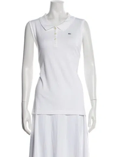 Pre-owned Lacoste Sleeveless Polo In White