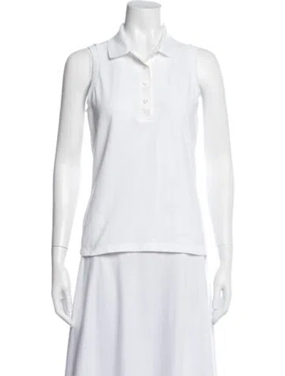 Pre-owned Lacoste Sleeveless Polo In White