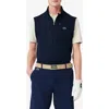 Lacoste Sleeveless Quarter Zip Pullover In Blue