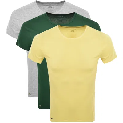 Lacoste Slim Fit 3 Pack T Shirts In Grey