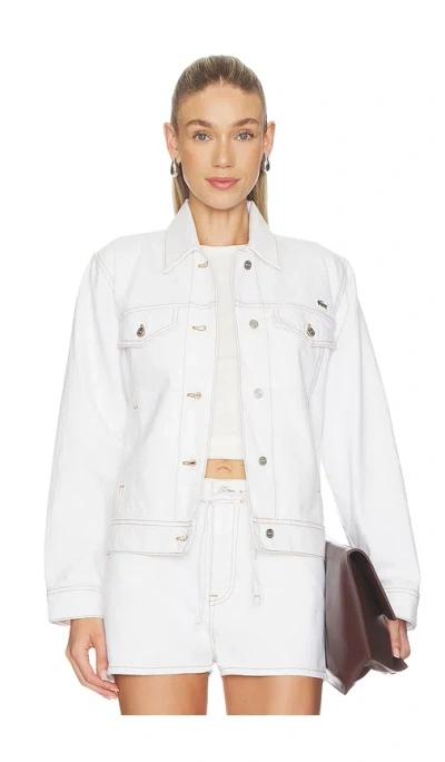 Lacoste Slim Fit Denim Jacket In White