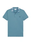 Lacoste Slim Fit Jacquard Collar Stretch Polo In Blue