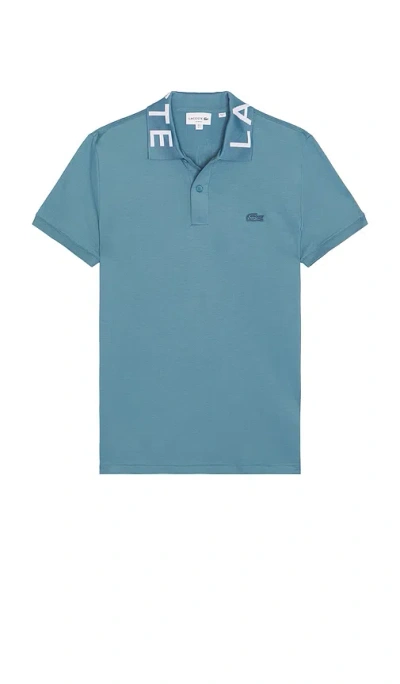Lacoste Slim Fit Jacquard Collar Stretch Polo In Blue