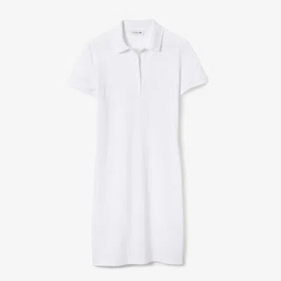 Lacoste Slim Fit Polo Mini Dress For Women In White