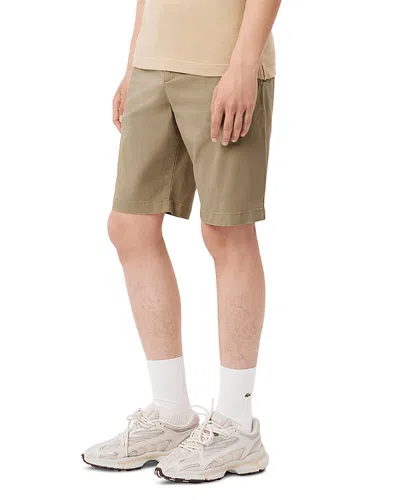 Lacoste Slim Fit Stretch Cotton Chino Shorts In Tan