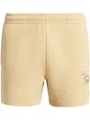 Lacoste Slogan-embroidered Cotton Shorts In Neutrals