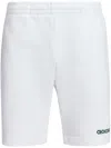 Lacoste Slogan-embroidered Cotton Track Shorts In White