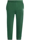 Lacoste Slogan-embroidered Track Pants In Green