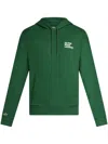 Lacoste Slogan-print Cotton Hoodie In Grün