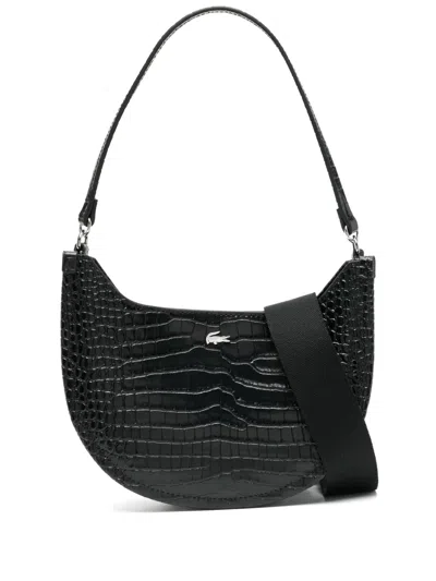 Lacoste Small Chantaco Half Moon Bag In Black