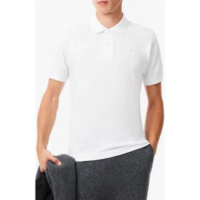 Lacoste Small Croc Polo In White