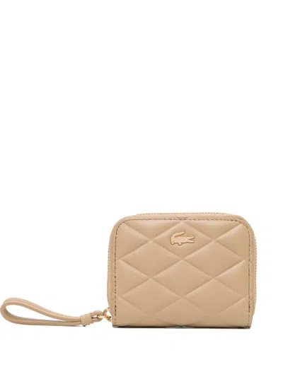Lacoste Small Crocodelle Purse In Brown