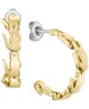 Lacoste Small Crocodile C-hoop Earrings, 0.80" In Gold