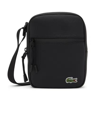 Lacoste Small Flat Shoulder Bag In Black