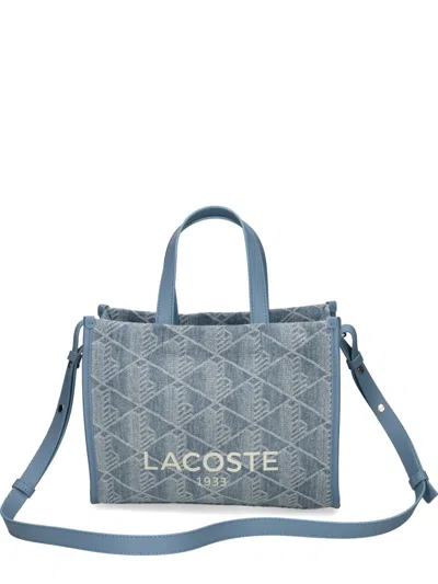 Lacoste Small Heritage Tote Bag In Blue
