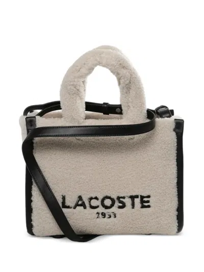 Lacoste Small Heritage Tote Bag In Neutral