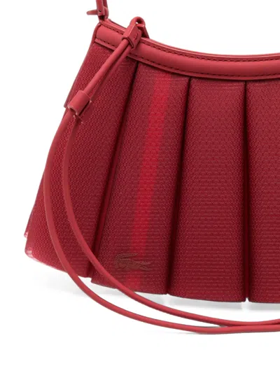 Lacoste Small Lenglen Pleated Shoulder Bag In Blue