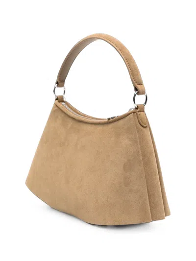 Lacoste Small Lenglen Pleated Suede Tote Bag In Pattern