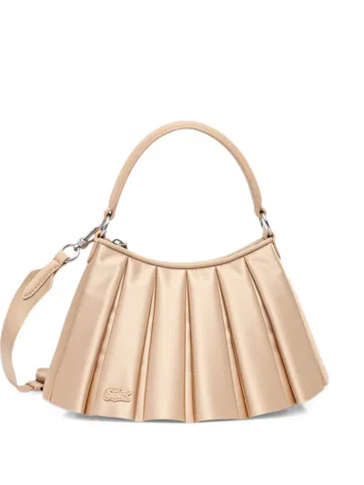 Lacoste Small Lenglen Satin Purse In Neutral