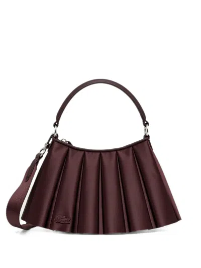 Lacoste Small Lenglen Satin Purse In Brown