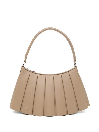 Lacoste Small Lenglen Tote Bag In Brown