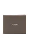 Lacoste Small Logo-debossed Billfold In Brown