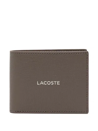 Lacoste Small Logo-debossed Billfold In Brown