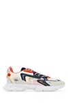 Lacoste Leather And Mesh Neo Sneakers With Contrast Accents In Multicoloured