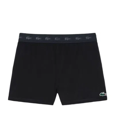 Lacoste Soft Jersey Lounge Shorts In Black