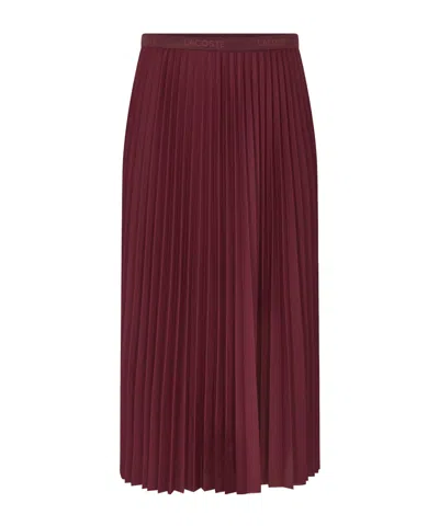 Lacoste Solid Color Midi Skirt In Red