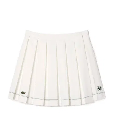Lacoste Solid Color Pleated Skirt In Neutral