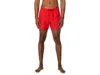 Lacoste Solid Elastic Waist Swim Trunks In Red
