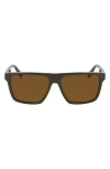 Lacoste Sport 57mm Rectangular Sunglasses In Brown