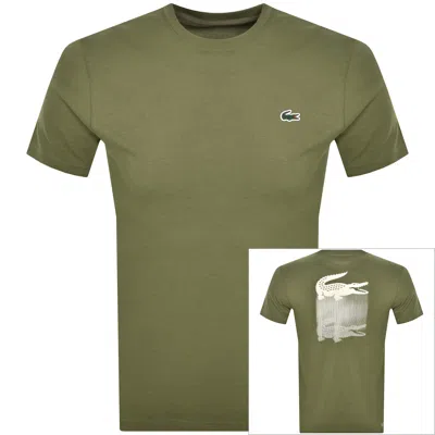 Lacoste Sport Back Print T Shirt Green