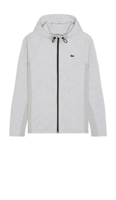 Lacoste Sport Breathable Track Jacket In Light Grey