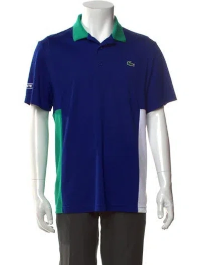 Pre-owned Lacoste Sport Colorblock Pattern Collar Polo Shirt In Blue