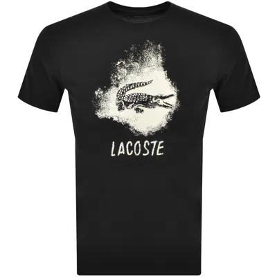 Lacoste Sport Crew Neck Graphic T Shirt Black