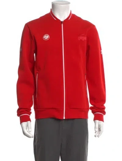 Pre-owned Lacoste Sport Crew Neck Long Sleeve Sweatshirt In Red