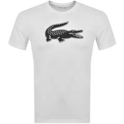 Lacoste Sport Crew Neck T Shirt White In Gray