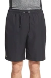 Lacoste 'sport Diamante' Drawstring Athletic Shorts In Black
