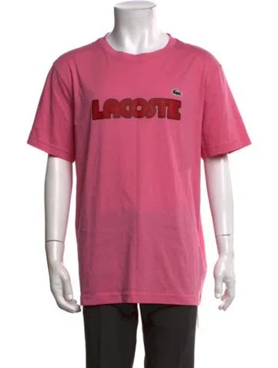 Pre-owned Lacoste Sport Graphic Print Crew Neck T-shirt In Pink
