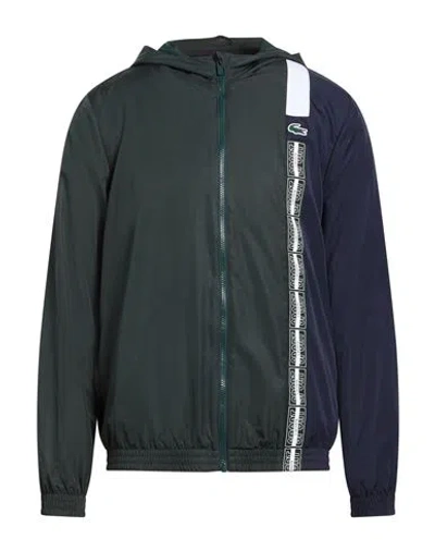 Lacoste Sport Man Jacket Dark Green Size 42 Polyester In Multi
