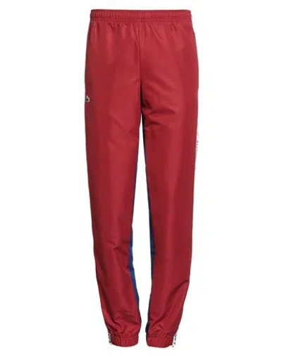 Lacoste Sport Man Pants Brick Size 7 Polyester In Red